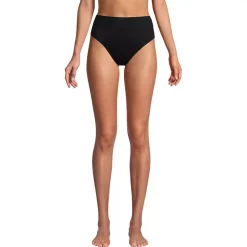 Women's Chlorine Resistant High Leg High Waisted Bikini Swim Bottoms