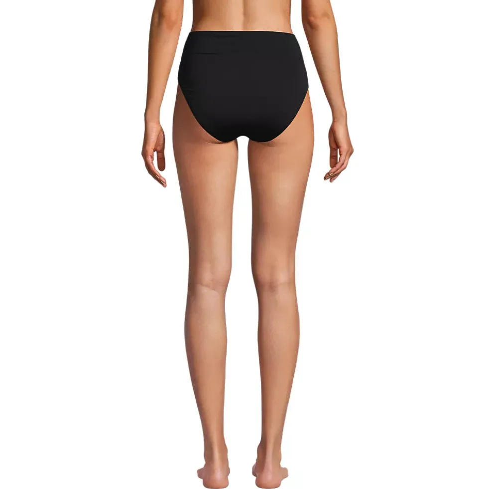 Women's Chlorine Resistant High Leg High Waisted Bikini Swim Bottoms