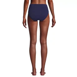 Women's Chlorine Resistant High Leg High Waisted Bikini Swim Bottoms
