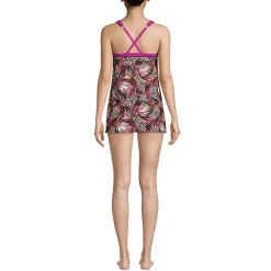 Women's Chlorine Resistant High Neck Swim Dress One Piece Swimsuit