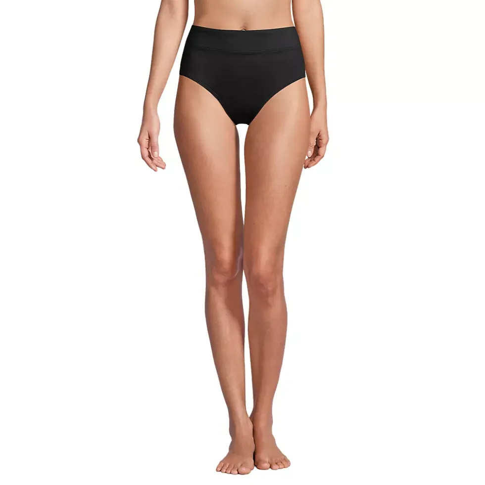 Women's Chlorine Resistant High Waisted Bikini Swim Bottoms