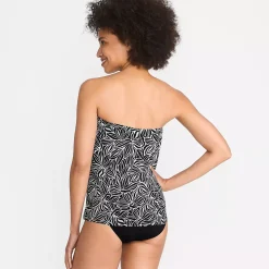 Women's Chlorine Resistant Mesh Bandeau High Leg Fauxkini One Piece Swimsuit