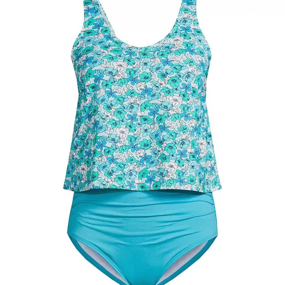 Women's Chlorine Resistant One Piece Fauxkini Swimsuit