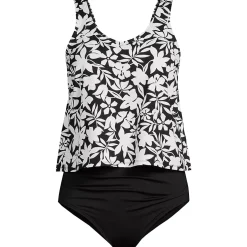 Women's Chlorine Resistant One Piece Fauxkini Swimsuit
