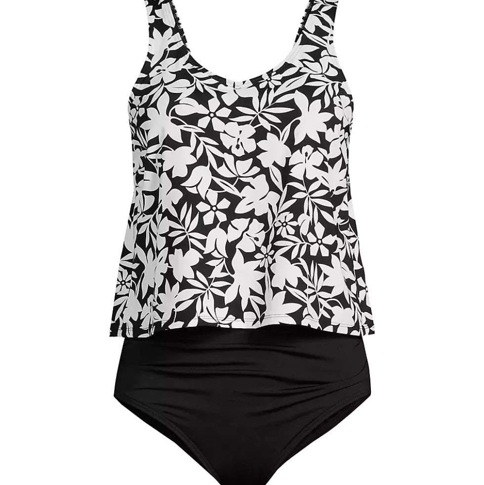 Women's Chlorine Resistant One Piece Fauxkini Swimsuit