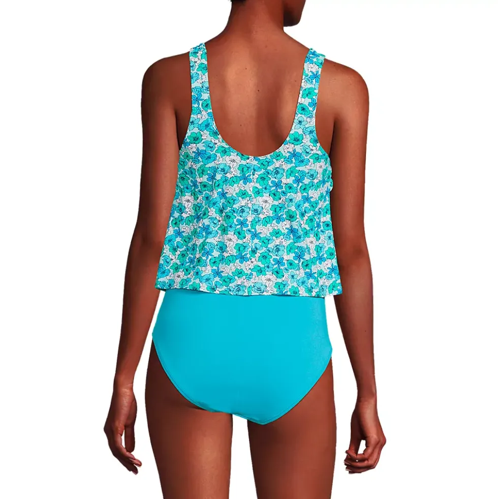 Women's Chlorine Resistant One Piece Fauxkini Swimsuit