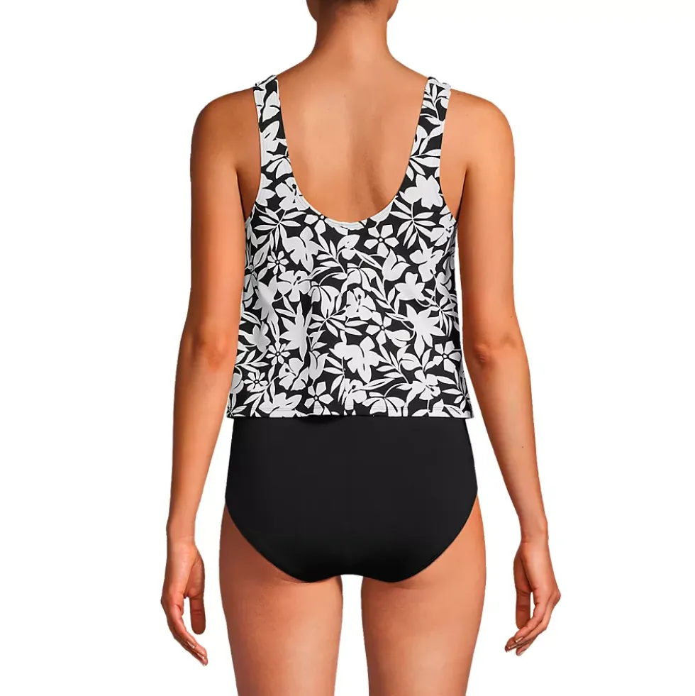 Women's Chlorine Resistant One Piece Fauxkini Swimsuit