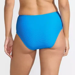 Women's Chlorine Resistant Ottoman Rib High Waisted Bikini Bottoms