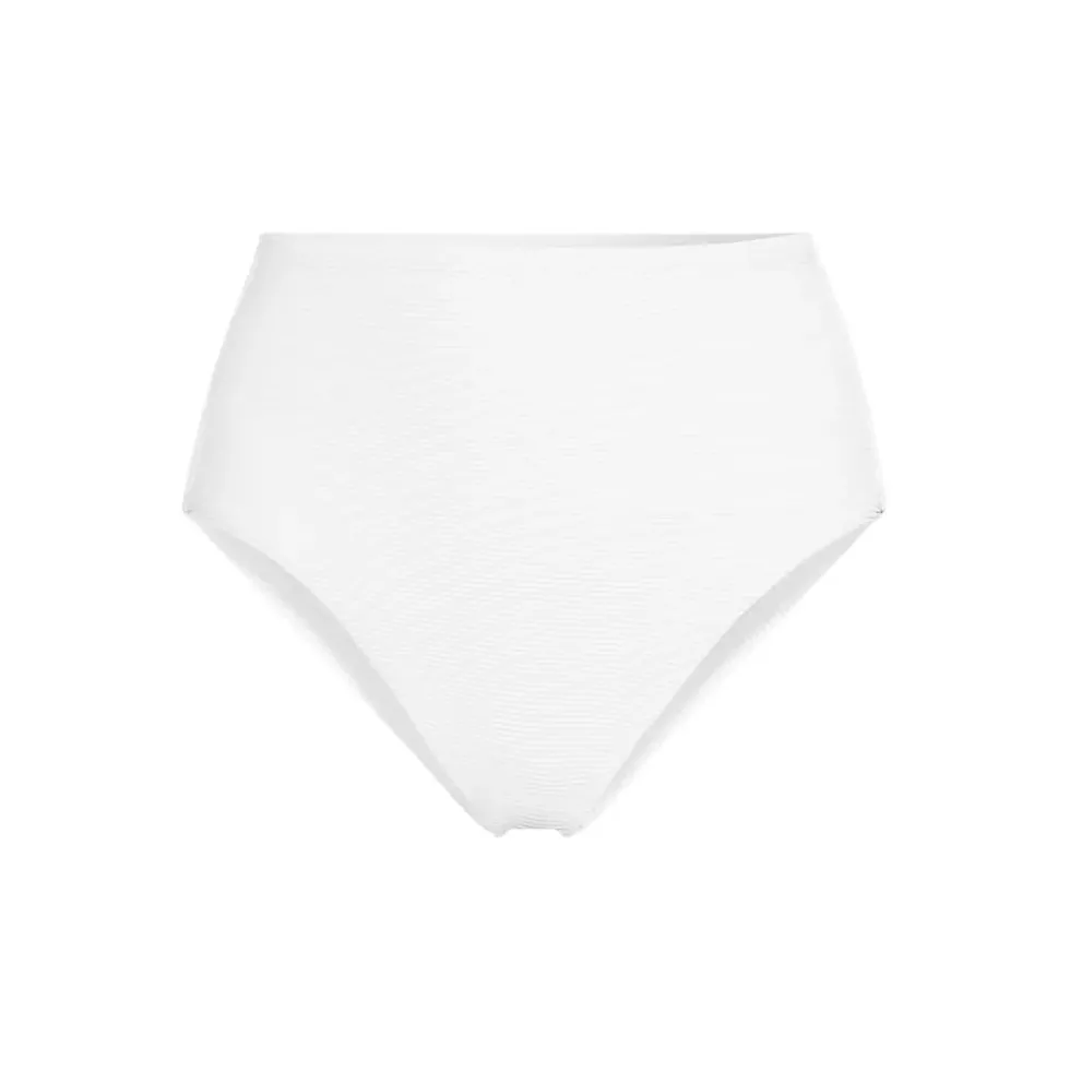 Women's Chlorine Resistant Ottoman Rib High Waisted Bikini Bottoms