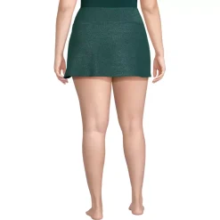 Women's Chlorine Resistant Shine Twist Front Mini Swim Cover-up Skirt