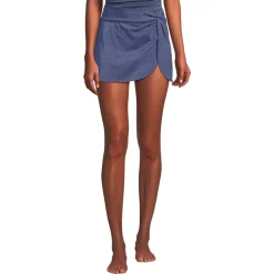 Women's Chlorine Resistant Shine Twist Front Mini Swim Cover-up Skirt