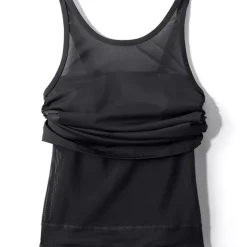 Women's Chlorine Resistant Smoothing Control Mesh High Neck Tankini Swimsuit Top