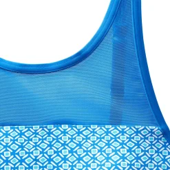 Women's Chlorine Resistant Smoothing Control Mesh High Neck Tankini Swimsuit Top