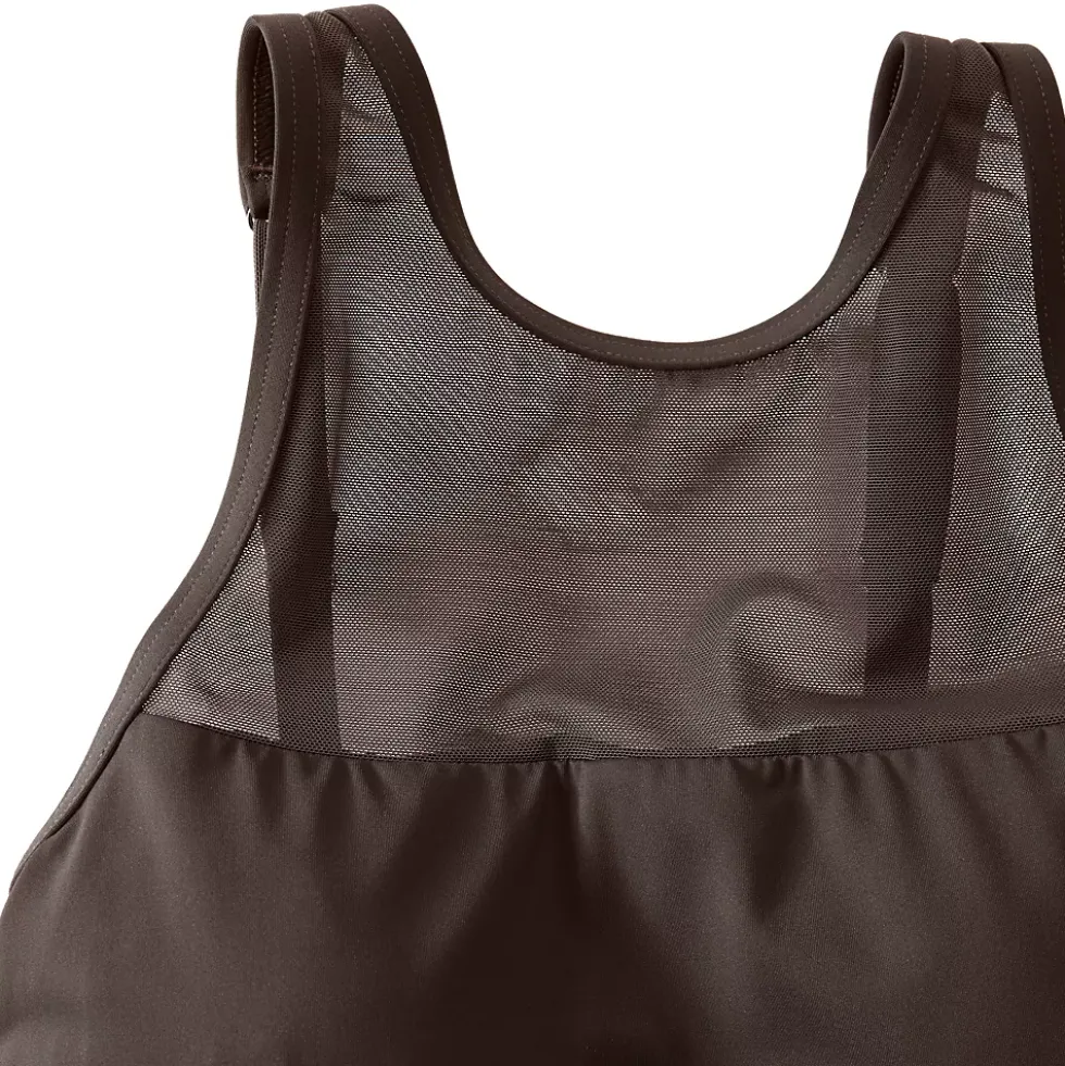 Women's Chlorine Resistant Smoothing Control Mesh High Neck Tankini Swimsuit Top