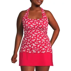 Women's Chlorine Resistant Square Neck Halter Tankini Swimsuit Top