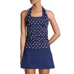 Women's Chlorine Resistant Square Neck Halter Tankini Swimsuit Top