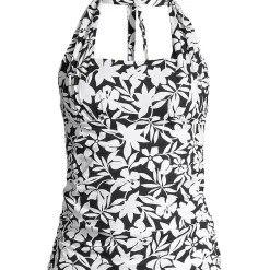 Women's Chlorine Resistant Square Neck Halter Tankini Swimsuit Top