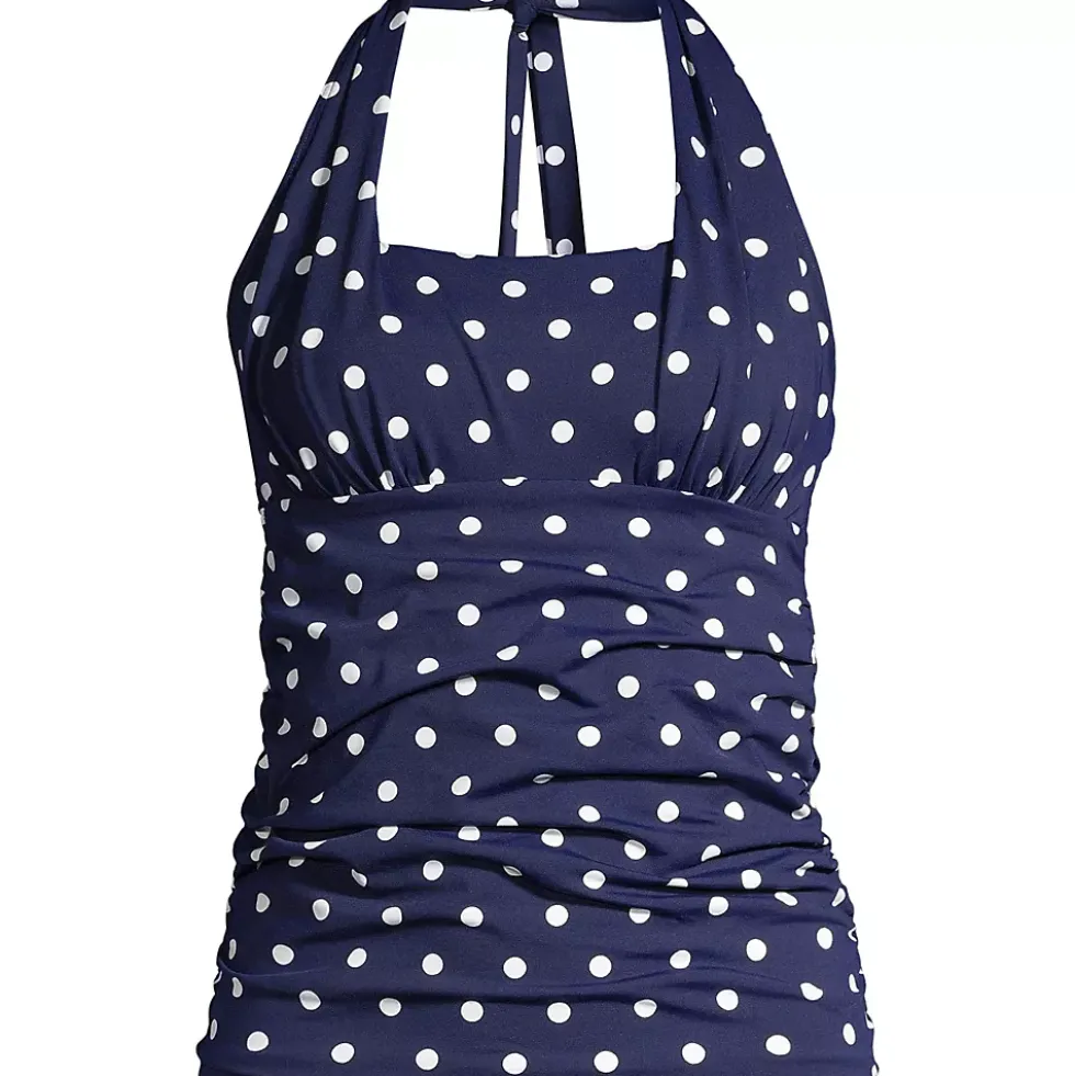 Women's Chlorine Resistant Square Neck Halter Tankini Swimsuit Top