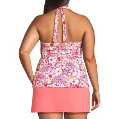 Women's Chlorine Resistant Square Neck Halter Tankini Swimsuit Top