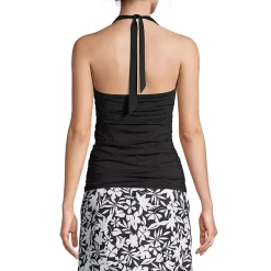 Women's Chlorine Resistant Square Neck Halter Tankini Swimsuit Top
