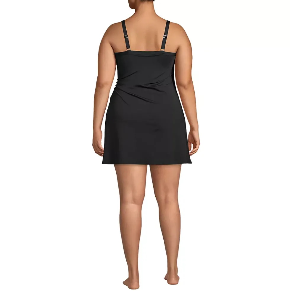 Women's Chlorine Resistant Sweetheart Swim Dress One Piece Swimsuit