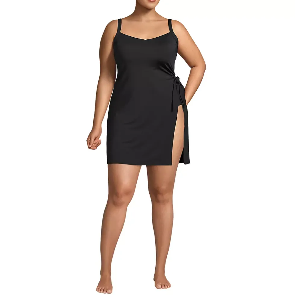 Women's Chlorine Resistant Sweetheart Swim Dress One Piece Swimsuit