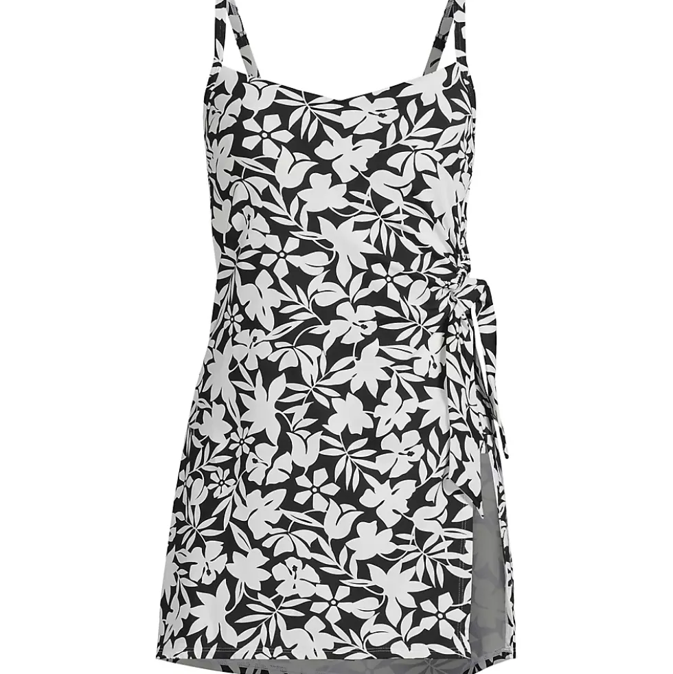 Women's Chlorine Resistant Sweetheart Swim Dress One Piece Swimsuit