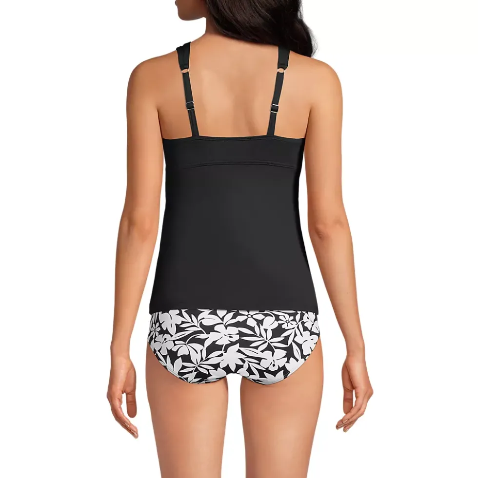 Women's Chlorine Resistant Tummy Control Grecian Tankini Swimsuit Top Adjustable Straps