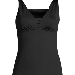 Women's Chlorine Resistant Tummy Control Grecian Tankini Swimsuit Top Adjustable Straps