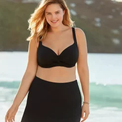 Women's Chlorine Resistant Twist Front Underwire Bikini Swimsuit Top