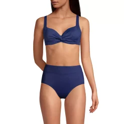 Women's Chlorine Resistant Twist Front Underwire Bikini Swimsuit Top