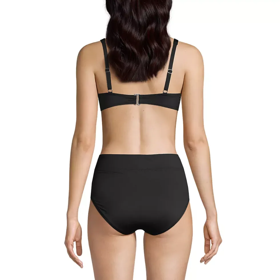 Women's Chlorine Resistant Twist Front Underwire Bikini Swimsuit Top