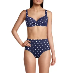 Women's Chlorine Resistant Twist Front Underwire Bikini Swimsuit Top