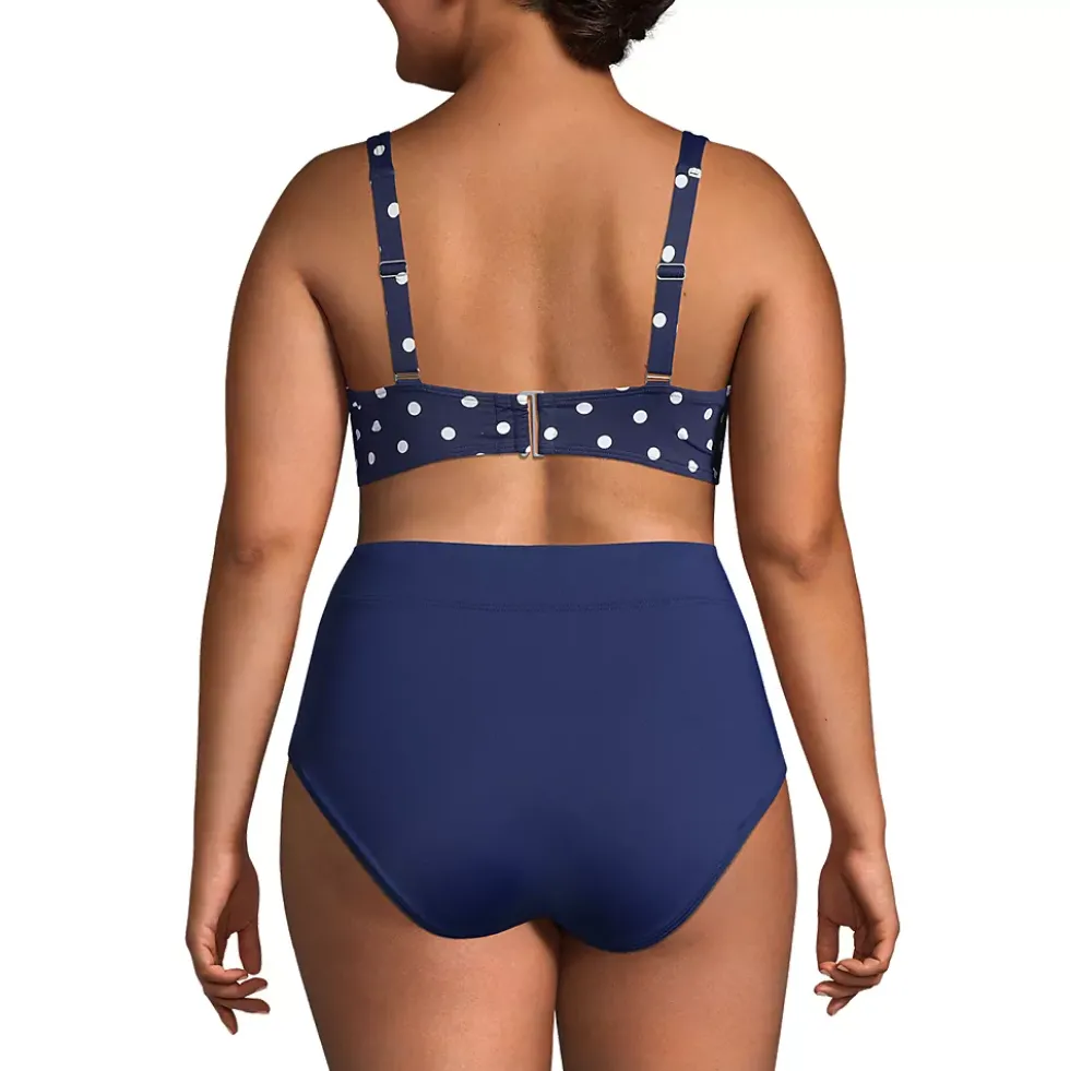 Women's Chlorine Resistant Twist Front Underwire Bikini Swimsuit Top