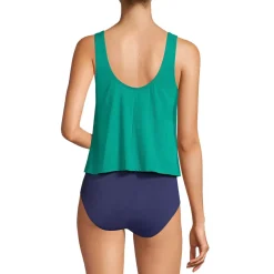 Women's Chlorine Resistant V Neck One Piece Fauxkini Swimsuit