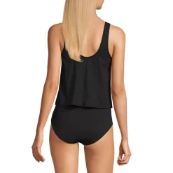 Women's Chlorine Resistant V Neck One Piece Fauxkini Swimsuit