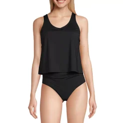 Women's Chlorine Resistant V Neck One Piece Fauxkini Swimsuit