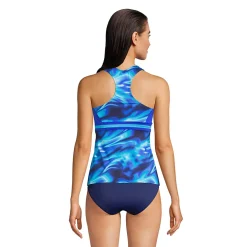 Women's Chlorine Resistant Zip Front Tankini Swimsuit Top