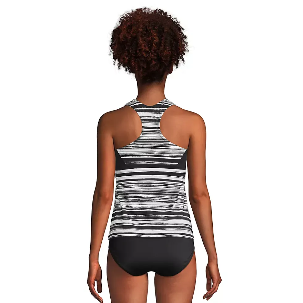 Women's Chlorine Resistant Zip Front Tankini Swimsuit Top