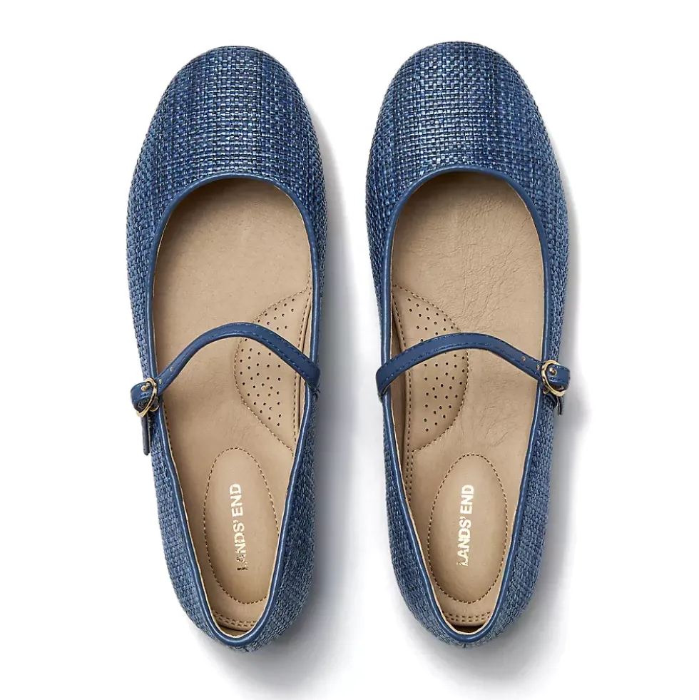 Women's Classic Raffia Mary Jane Flats