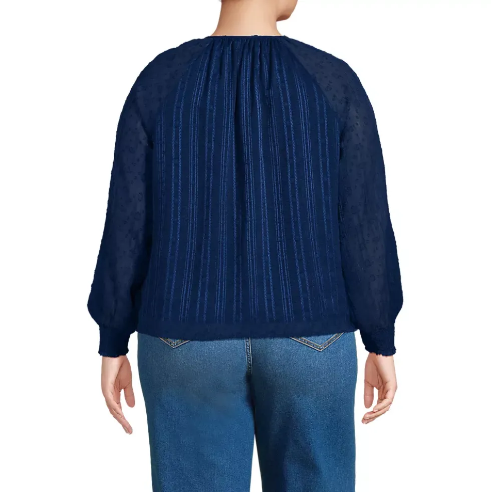 Women's Clip Dot Chiffon Blouse
