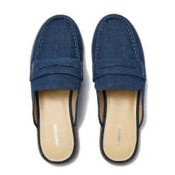 Women's Comfort Slip On Denim Penny Loafer Mules