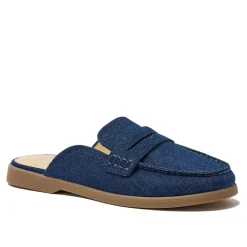 Women's Comfort Slip On Denim Penny Loafer Mules
