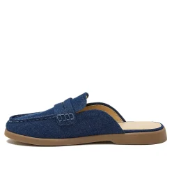 Women's Comfort Slip On Denim Penny Loafer Mules