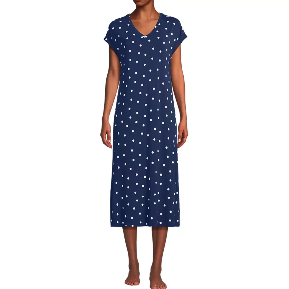 Women's Cooling Cap Sleeve Midi Nightgown