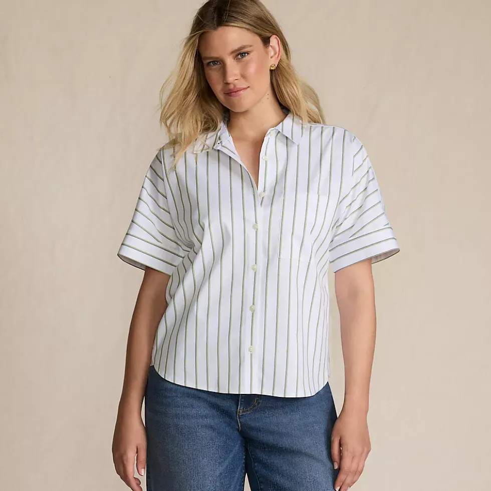 Women's Cooling Elbow Sleeve Button Front Shirt