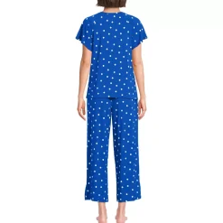 Women's Cooling Pajama Set - Short Sleeve Top and Crop Pants