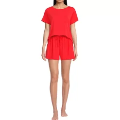 Women's Cooling 2 Piece Pajama Set - Short Sleeve Tee and Shorts