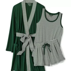 Women's Cooling 3 Piece Pajama Set - Robe Tank and Shorts