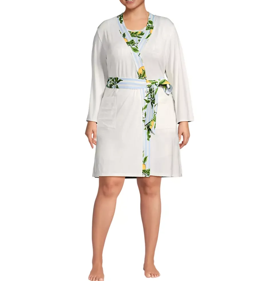 Women's Cooling 3 Piece Pajama Set - Robe Tank and Shorts